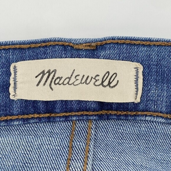 Madewell Size 28T Distressed 9” High Rise Skinny Raw Hem Blue Jeans - Picture 5 of 14
